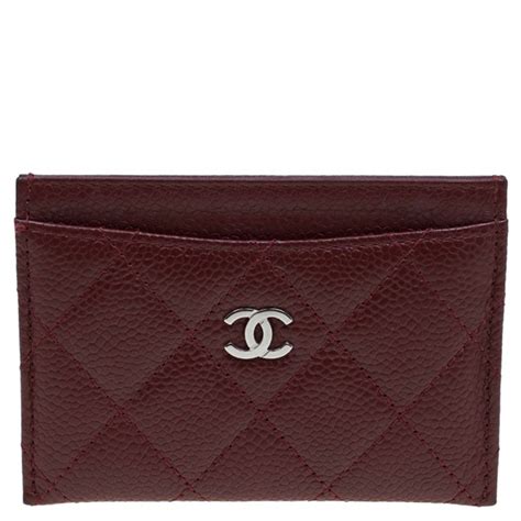 chanel classic card holder burgundy|real real Chanel wallets.